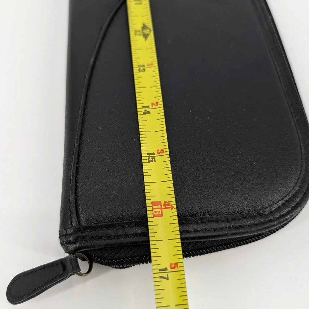 Dopp Black Leather Travel Tie Case Zippered Organizer Accessory